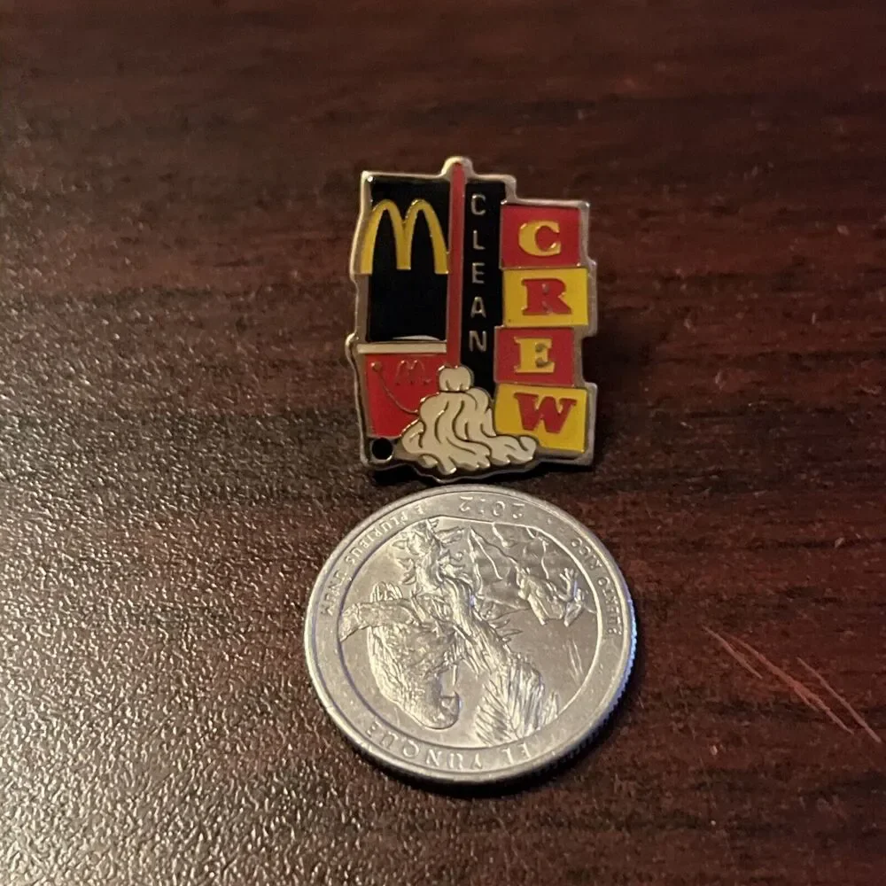 McDonald's Clean Crew Mop‎ Employee Lapel Hat Pin